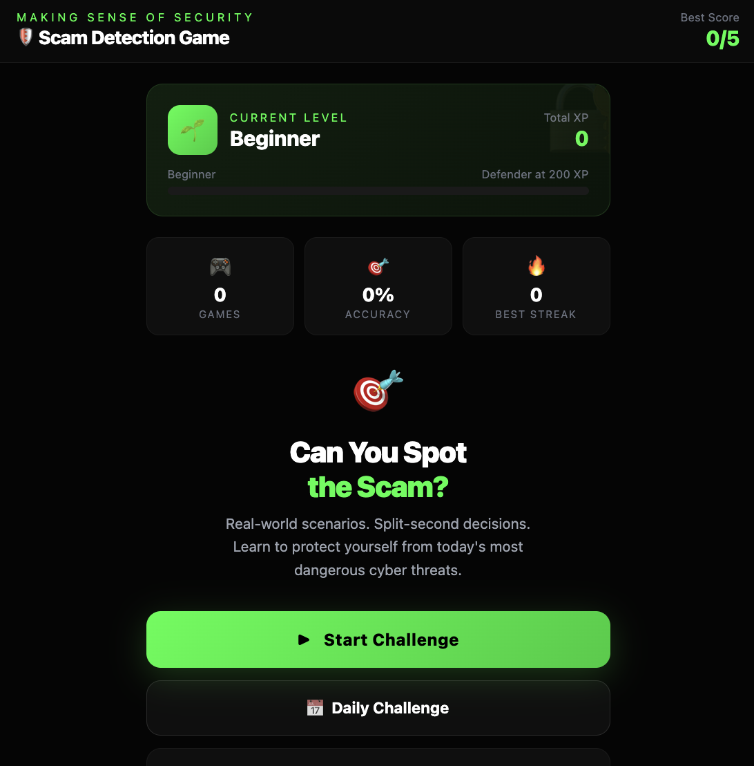 Scam Detector App game