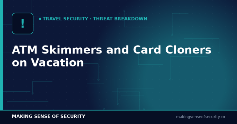 ATM skimmers and card cloning threats while traveling — Making Sense of Security