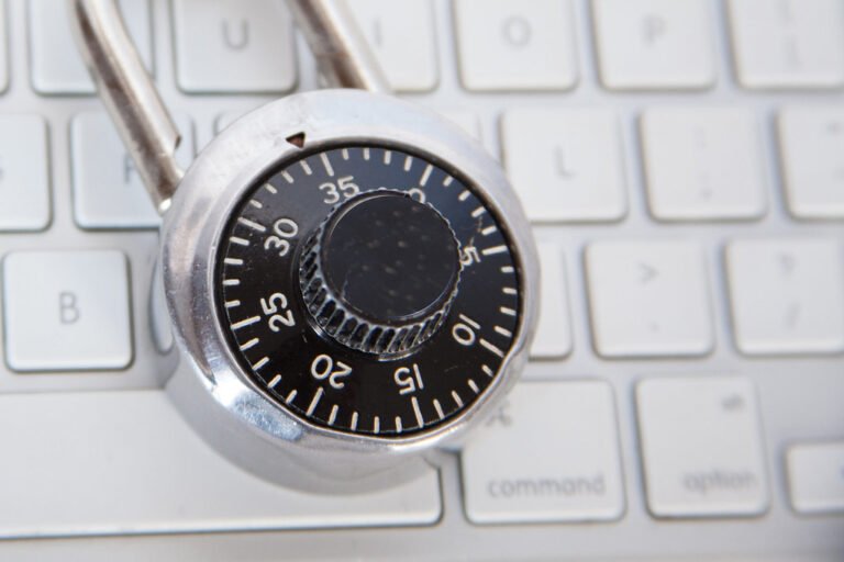 Padlock on a keyboard symbolizing small business ransomware protection