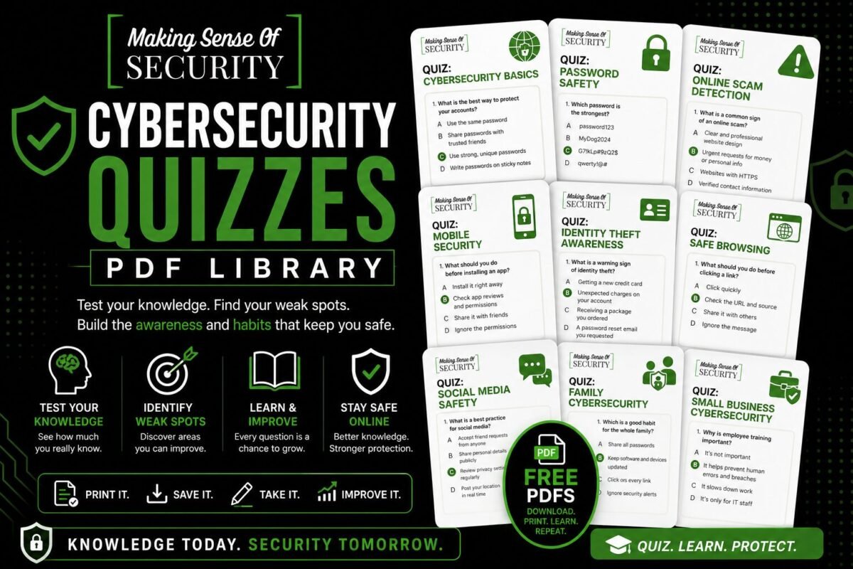 cybersecurity quiz library - Making Sense Of Security