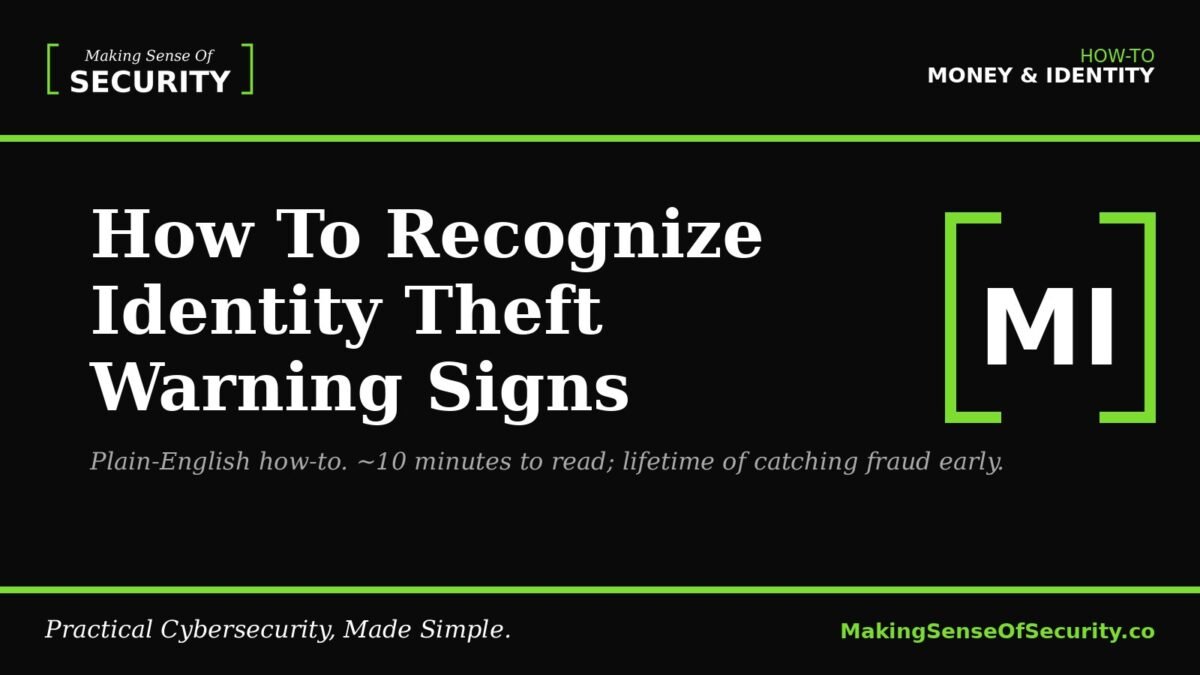 How To Recognize Identity Theft Warning Signs