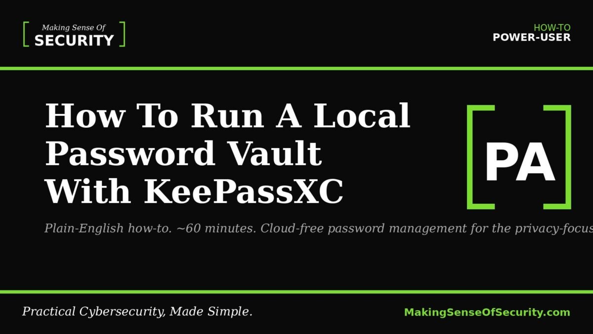 How To Run A Local Password Vault With KeePassXC