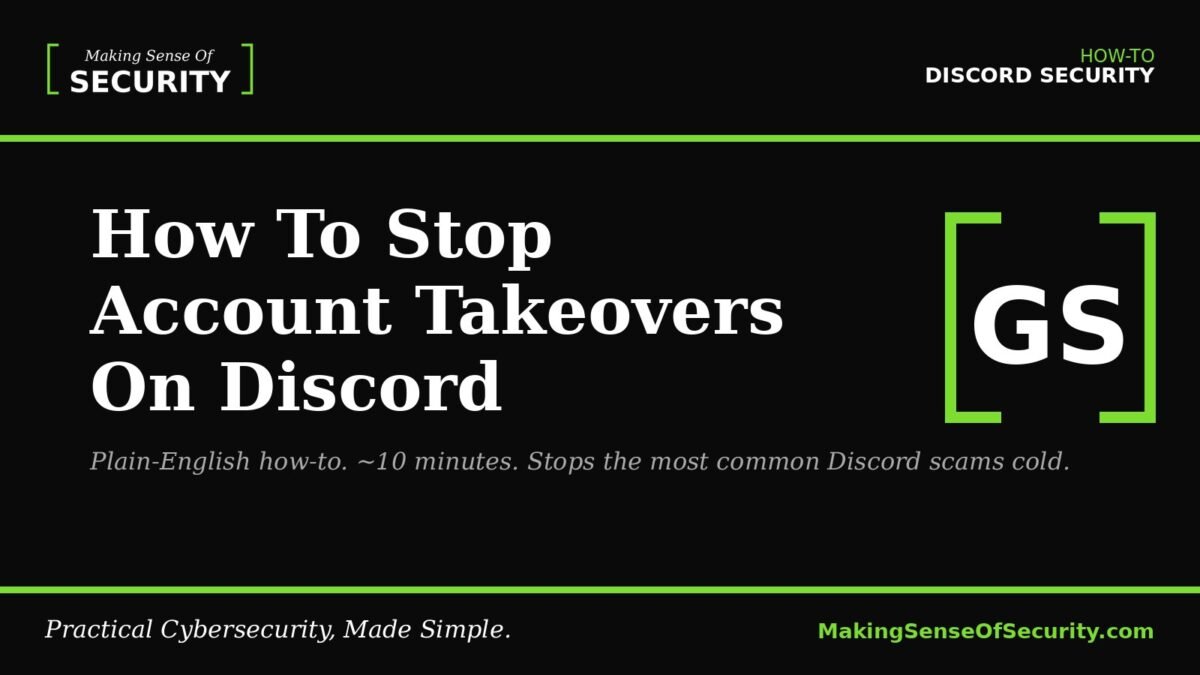 How To Stop Account Takeovers On Discord