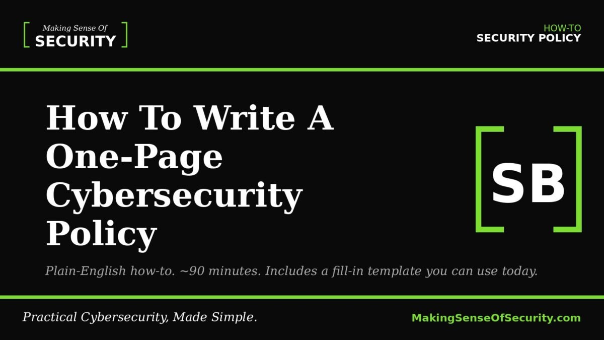 How To Write A One-Page Cybersecurity Policy