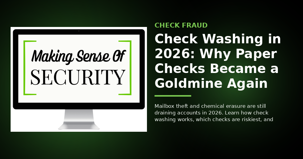 Check Washing In 2026: Why Paper Checks Became A Goldmine Again - Making Sense Of Security